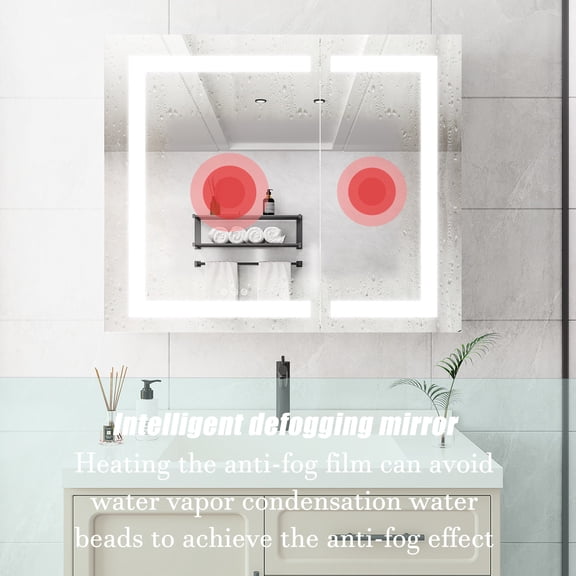3000K - 6000K Bright Light, Double - Sided Mirror, Waterproof - Great for Bathroom with Adjustable Lighting