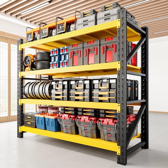 3000LBS Heavy Duty Garage Shelving Units, 48x23.7x70 Inch Adjustable Metal Storage Shelves, 5-Tier Powder-Coated Industrial Utility Rack for Warehouse Pantry
