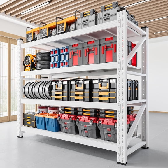 3000LBS Heavy Duty Garage Shelving Units, 48x23.7x70 Inch Adjustable Metal Storage Shelves, 5-Tier Powder-Coated Industrial Utility Rack for Warehouse Pantry