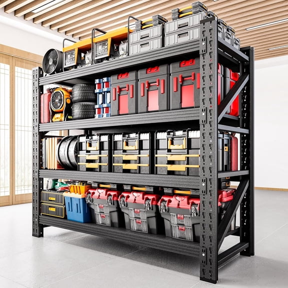 3000LBS Storage Shelves,40" W Garage Shelving Heavy Duty Metal Adjustable Garage Shelves, Shelving Units  Shelving for Warehouse,40" W x 20" D x 60" H,Black