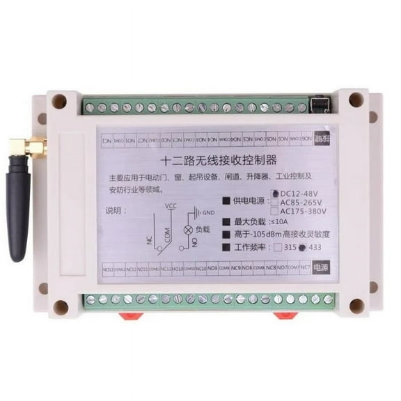 3000M Industrial DC 12/24/36/48 12CH Wireless Remote Control OverheadTravelling Crane System Receiver Digital Key ,Easy to Operate