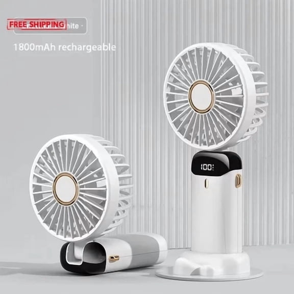 3000Mah Handheld Mini Fan Foldable Portable Neck Hanging Fans 5 Speed Usb