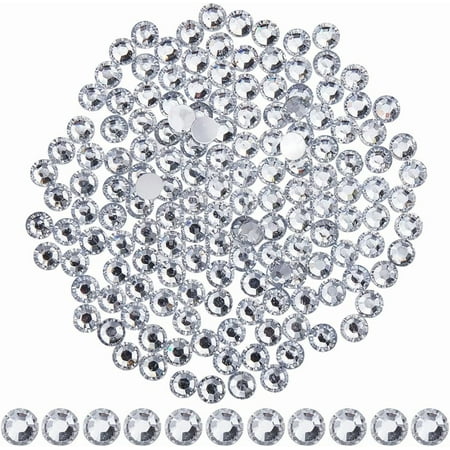 3000Pcs Flat Back Crystal Rhinestones 0.2 Inch/5mm Clear Faceted Flatback Round Gems Resin Rhinestone Transparent Faux Diamond for Nail Art Glue Fix Jewelry Clothes Shoes Costume Crafts