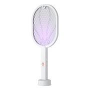 3000V Rechargeable 2-in-1 Electric Fly Swatter with Purple Light Bug Zapper, Dual Mode Mosquito Killer Racket with Safety Mesh, USB Charging for Indoor & Outdoor Home Use