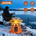 thumbnail image 1 of 3000W 2 in 1 Portable Propane Heater & Stove 360 °   Far-Infrared Heating Stepless Flame Adjustment Butane Isobutane Compatible for Camping RV Backyard Gatherings, 1 of 10