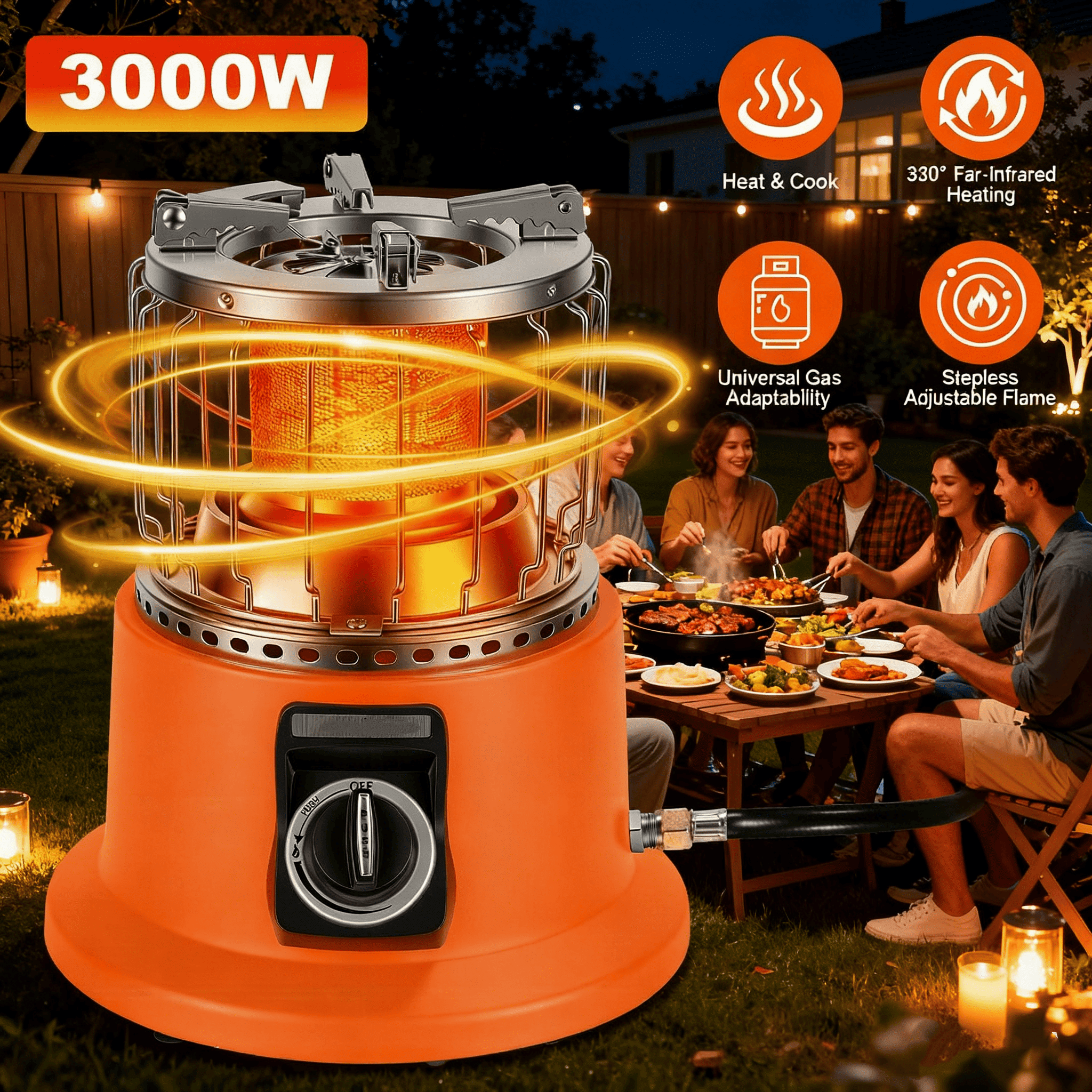 Curated visual reference: Picture Idea: 3000W 2 In 1 Portable Propane Heater Stove