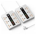 thumbnail image 1 of 3000W 6 Universal AC Jack Power Strip Surge Protector Timed Desktop Socket With PD3.0 QC3.0 Fast USB Charger 2M Extension Socket, 1 of 4