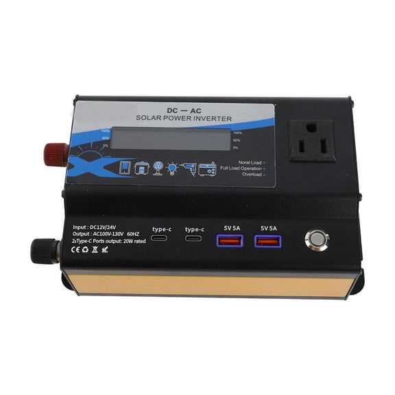 3000W Car Power Inverter 12V to 110V DC to AC Converter with LED Ambient Light 2 USB and 2 Type-C Ports for Vehicle Appliances
