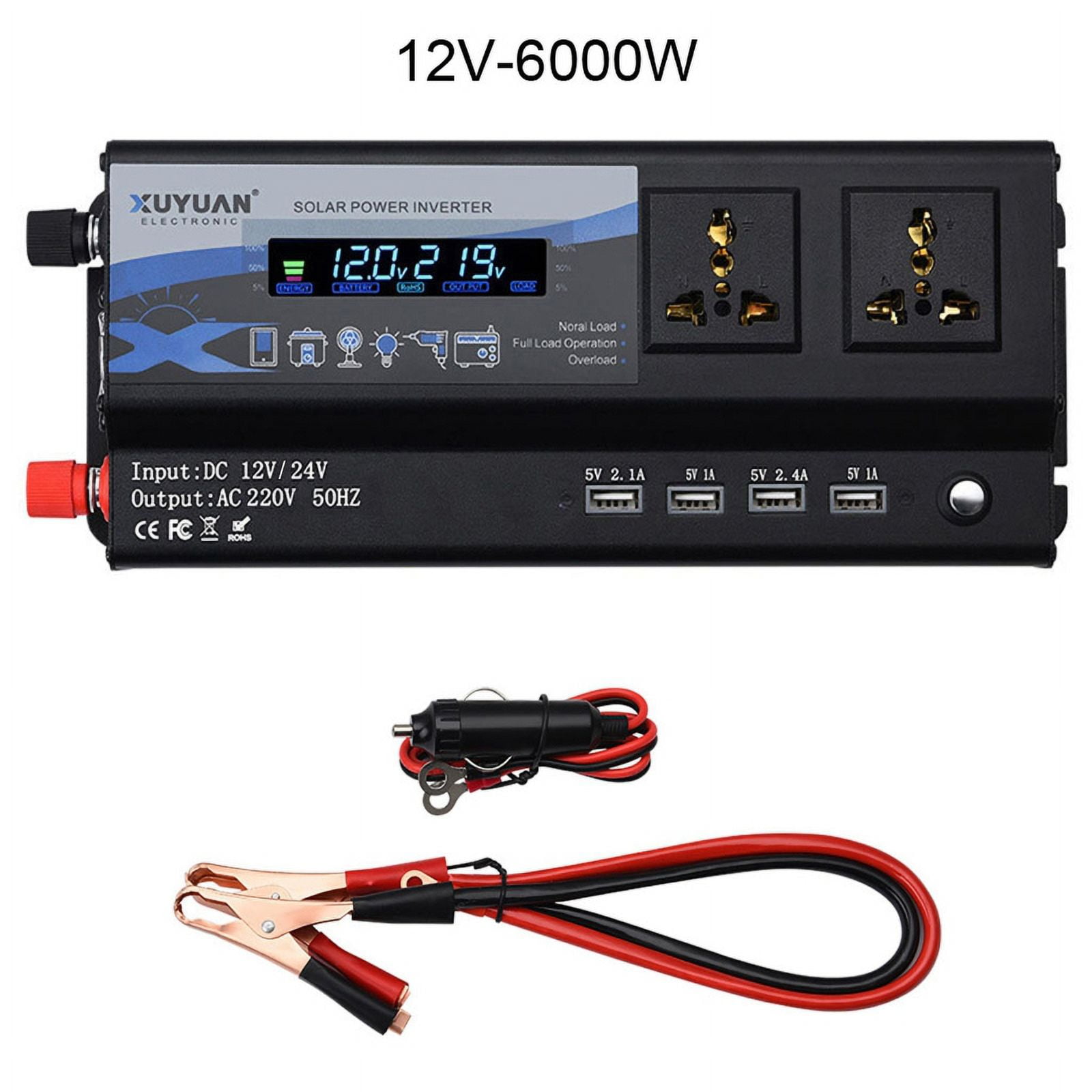 3000W Car Power Inverter - DC to AC Converter with LED Display ...