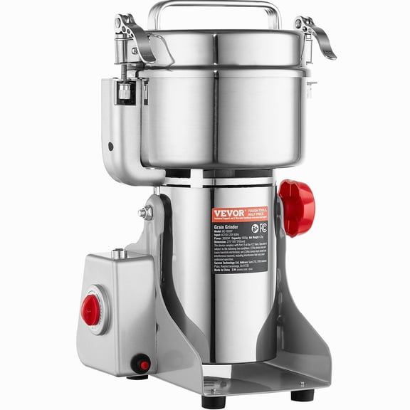 3000W Commercial Electric Grain Mill Grinder 1000g Stainless Steel Powder Machine for Dry Grains Spices Coffee Corn Pepper Cereals High Speed Swing Type Pulverizer