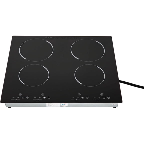 3000W Digital Induction Cooktop 4-Burner Electric Ceramic Cooktop Portable Electric Built-in Cooktop Sensor Touch Control Countertop Electric Hot Plate for Kitchens, Hotels, Restaurants
