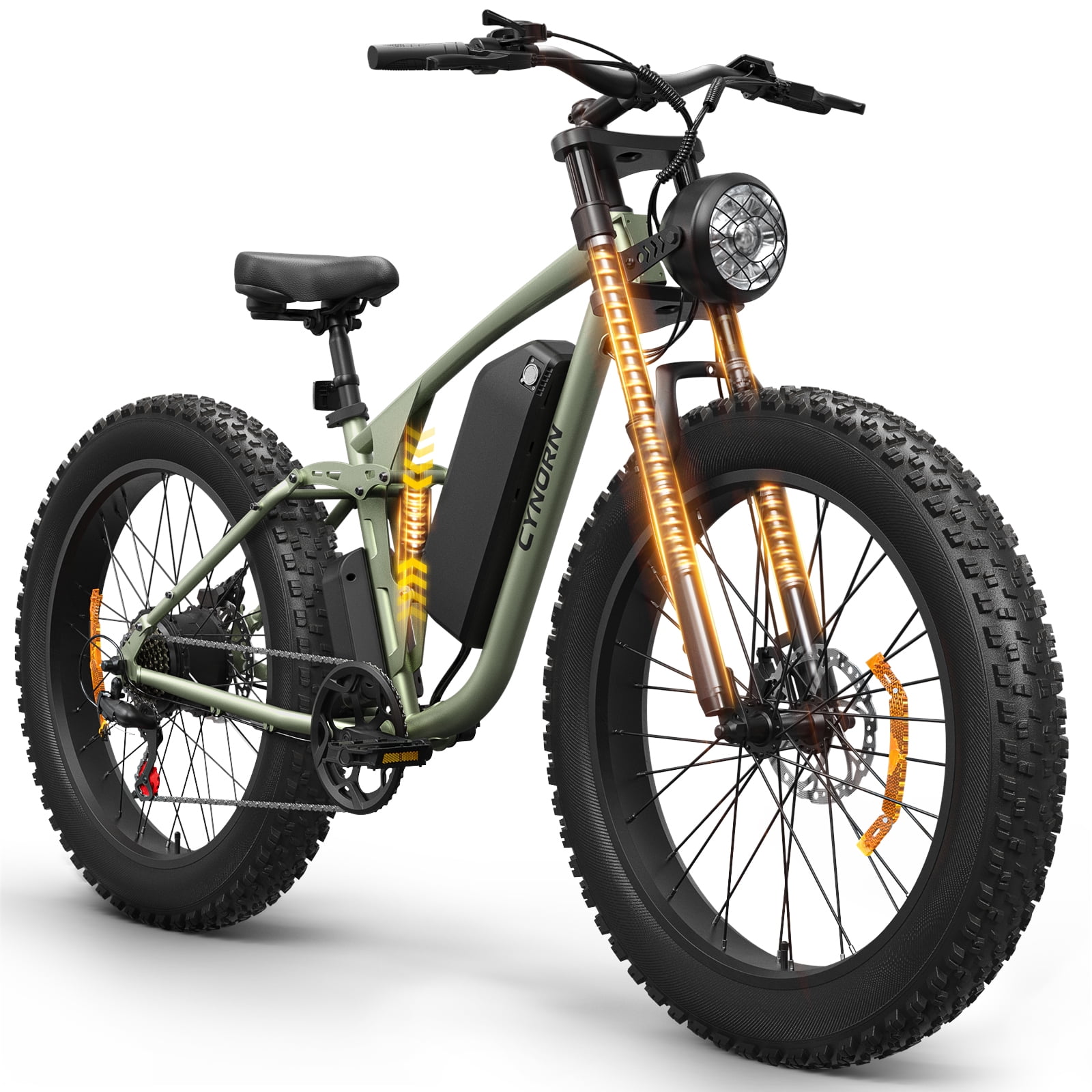750W Electric Bike for Adults 20 mph Max Speed E-Mountain Bikes 26" Adult Fat Tire E-Bikes with 48V 20AH Battery up to 70Miles Range, 7 Speed and Full Suspension off Road E Bike, UL2849 by SGS