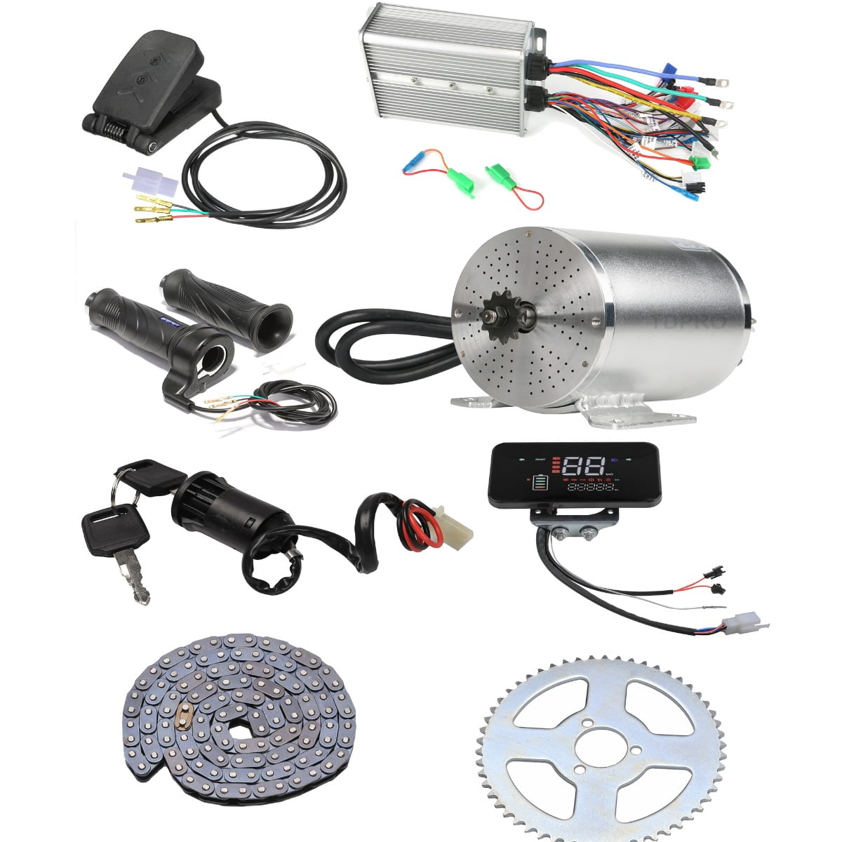3000W Electric Brushless DC Motor Kit, 72V Brushless Motor Kit with 60A Brushless Controller for Go Karts E-Bike Electric Motorcycle Scooter Go Kart