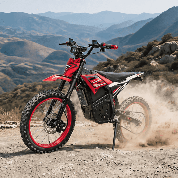 3000W Electric Dirt Bike for Adults & Teens, 37MPH Top Speed Off-Road Pit Bike, 48V 20Ah Removable Battery, Full Suspension & Hydraulic Brakes, 17" Puncture-Resistant Mountain Tires