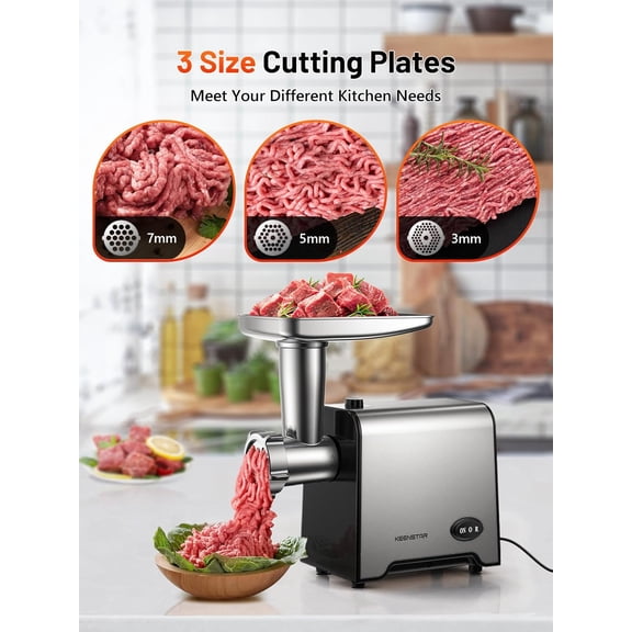 3000W Max Heavy Duty Electric Meat Grinder with Sausage Stuffer Maker & Kubbe Kit