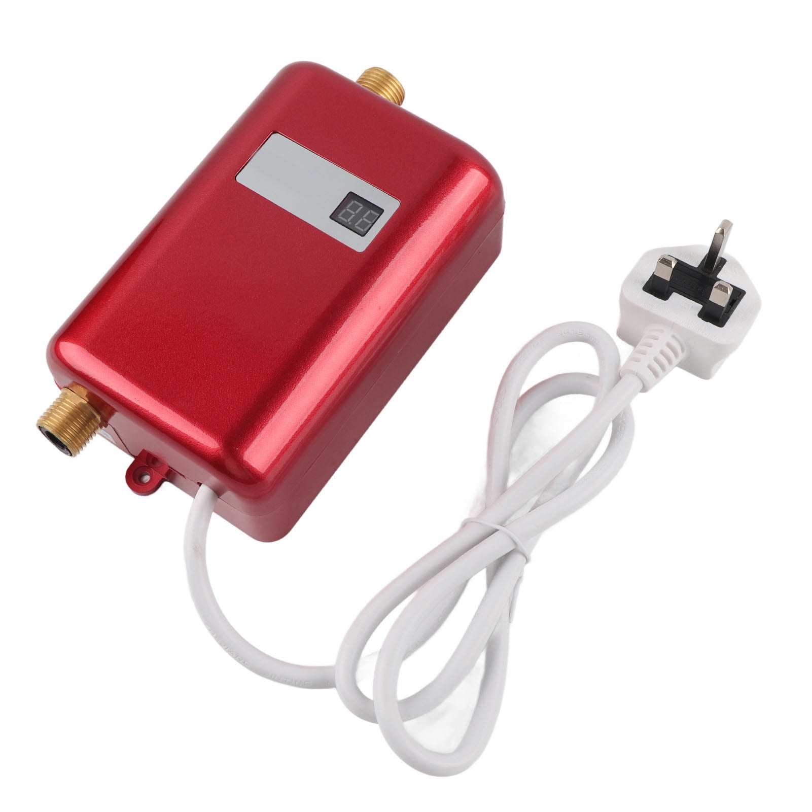 3000W Mini Electric Tankless Water Heater for Instant Hot Water in Bathroom and Kitchen, 220V - 240V, Red