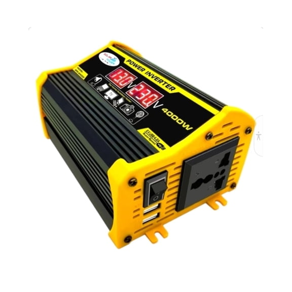 High-Power Peak 4000W DC to AC Power Inverter  12V to 110V/220V Converter with Dual USB Ports, Universal AC Outlet, LED Display for Cars, Trucks, RVs, and Home Backup (110V)