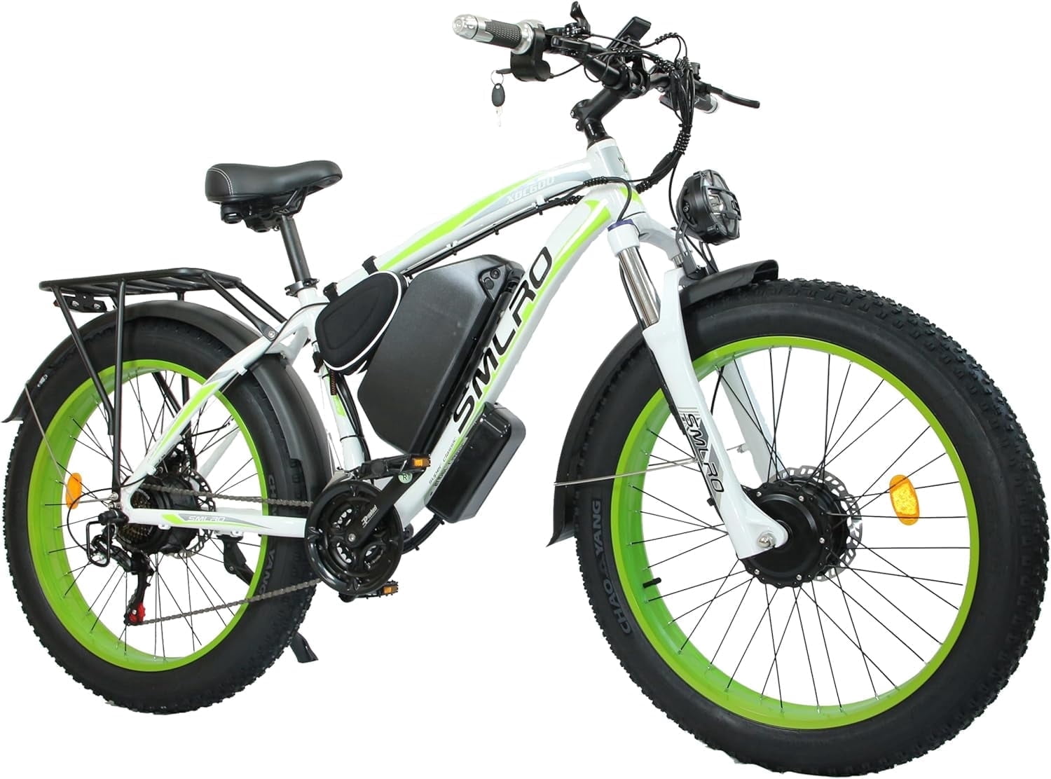 5000W Peak Dual Motor Ebike, 52V 30AH Battery Electric Bike for Adults, 7-Speed 40MPH AWD Ebike Mountain Snow E-Bike with 26" x 4.0 Fat Tire MTB Hydraulic Disc Brake for Off-Road Snow