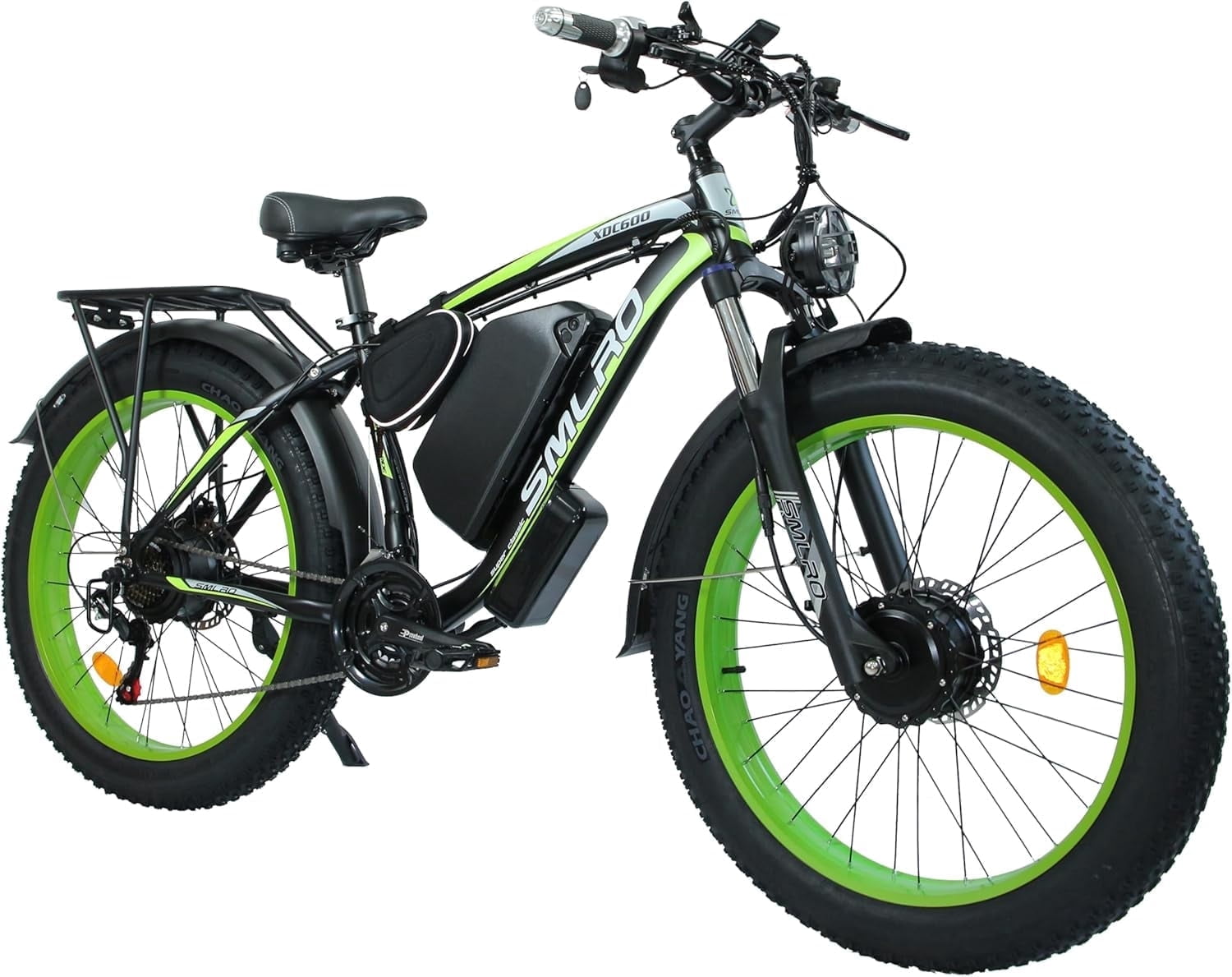 5000W Peak Dual Motor Ebike, 52V 30AH Battery Electric Bike for Adults, 7-Speed 40MPH AWD Ebike Mountain Snow E-Bike with 26" x 4.0 Fat Tire MTB Hydraulic Disc Brake for Off-Road Snow