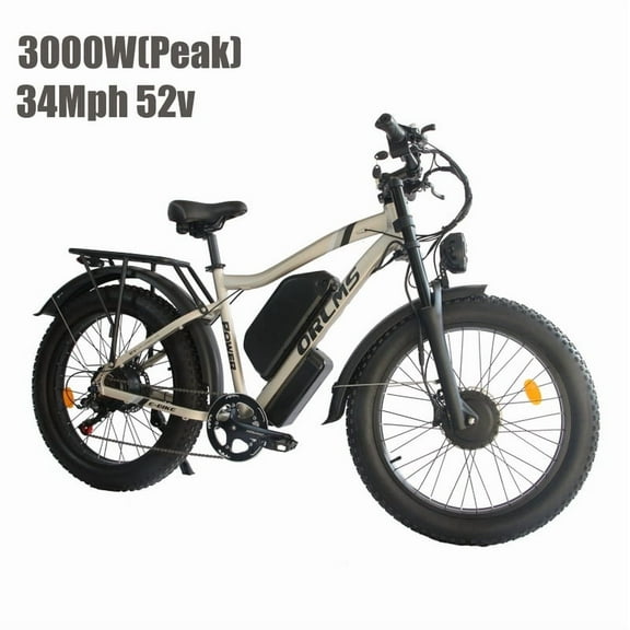3000W（Peak)Motor 190NM Electric Bike SMLRO MX500 for Adults,with 52V25Ah Battery e bicycles,24" Fat Tire All-Terrain Electric Bicycle for Adult, Max 37MPH Ebike,7-Speed UL2849