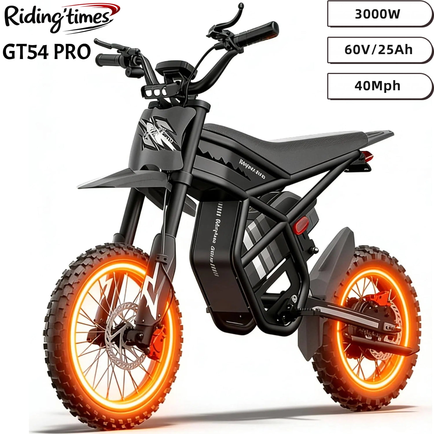 3000W(Peak) Riding'times GT54 PRO Electric Dirt Bike for Teens