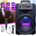 thumbnail image 1 of 3000W Portable Bluetooth Speaker with 8" Subwoofer, Heavy Bass, RGB LED Lights, Rechargeable Battery, for Parties, Camping, Beach Trips & Outdoor Events, 1 of 8