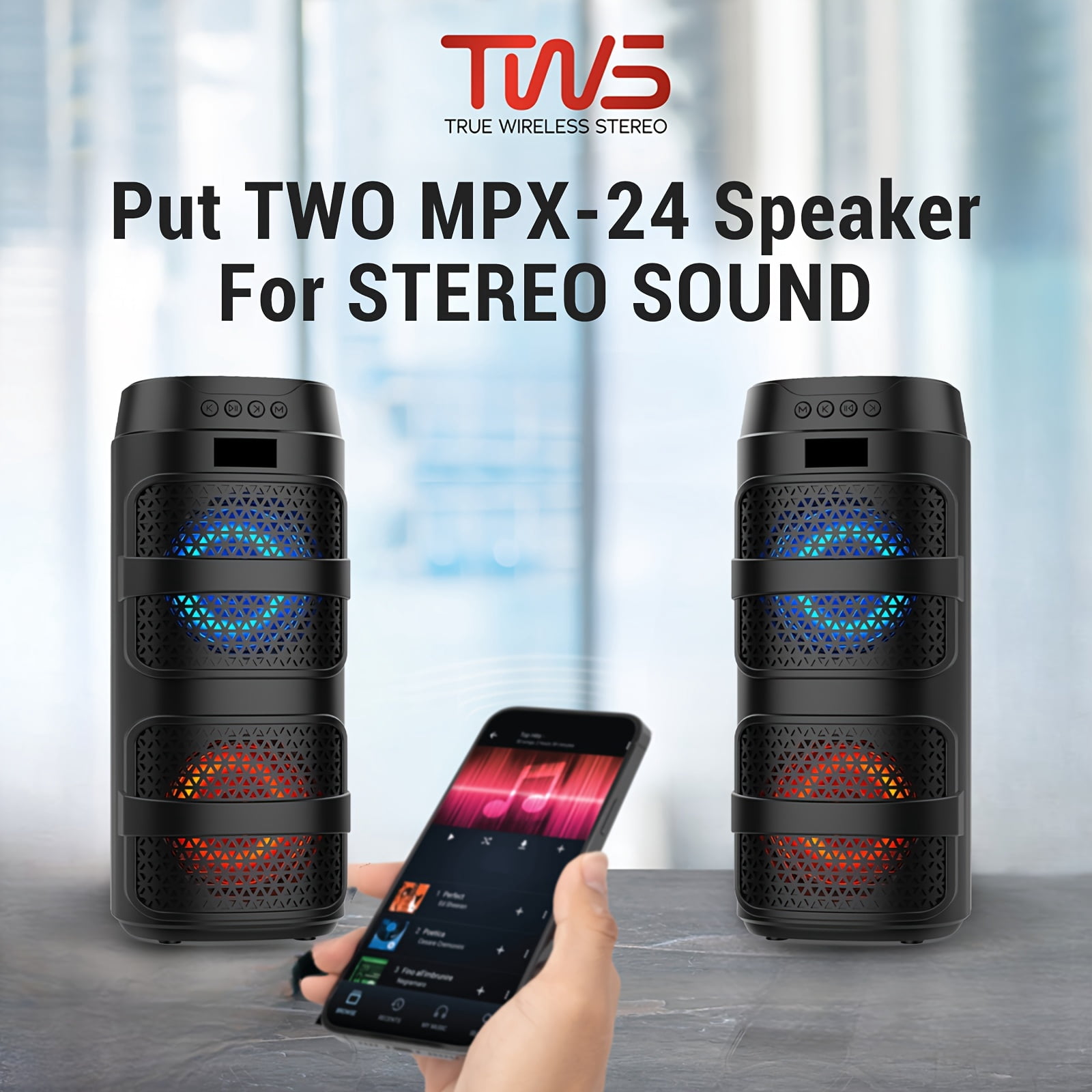 3000W Portable Wireless Speaker with Party Disco Lights, Speaker TWS ...