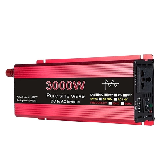 3000W Pure Sine Wave Power Inverter DC 12V To AC 220 Car Home Solar System ,Portable and Flexible