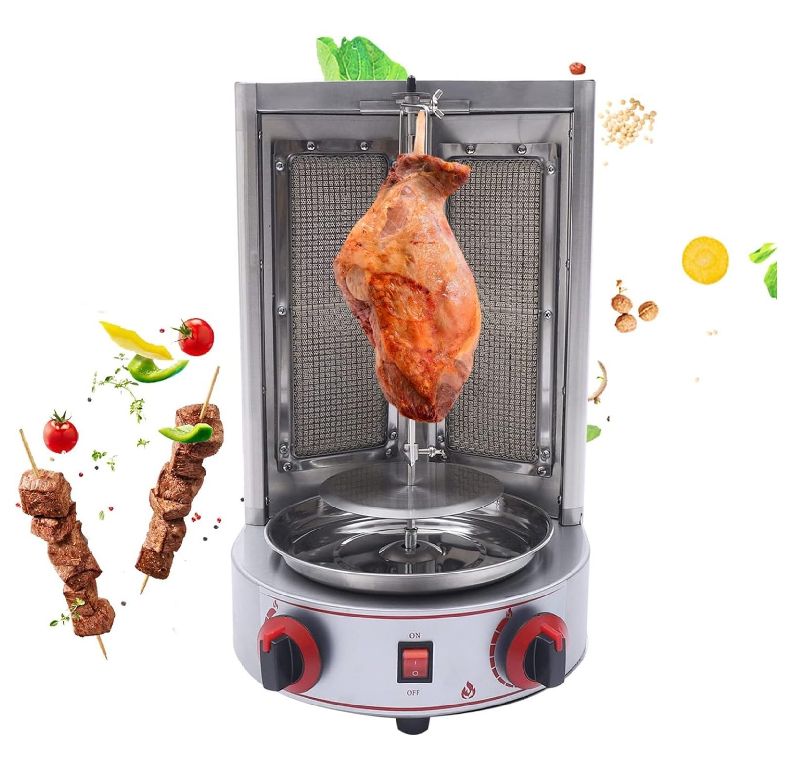 3000W Shawarma Meat Grill Machine Doner Kebab Griddle Rotisserie