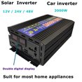 3000W Solar Inverter Double Digital Display Pure Sine Wave Smart String