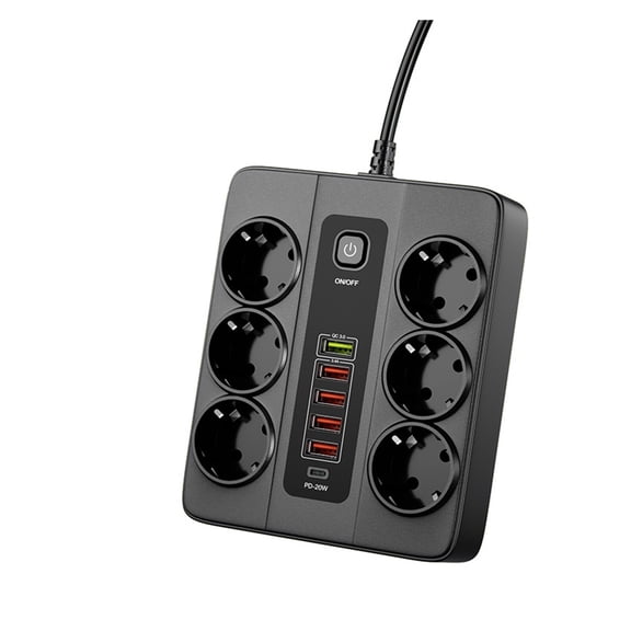 3000W Strip Strip Adapter Extension Cord Multi With USB Charger PD USB C Charger