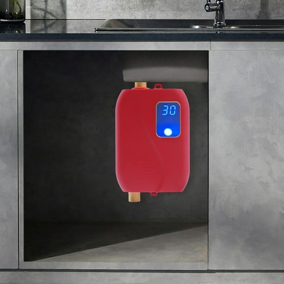 3000W Tankless Instant Electric Water Heater – Compact Under Sink Point‑of‑Use Hot Water Heater with Digital Display & Multi‑Safety Protections – Wall‑Mounted for Kitchen, Bathroom, RV & Sink