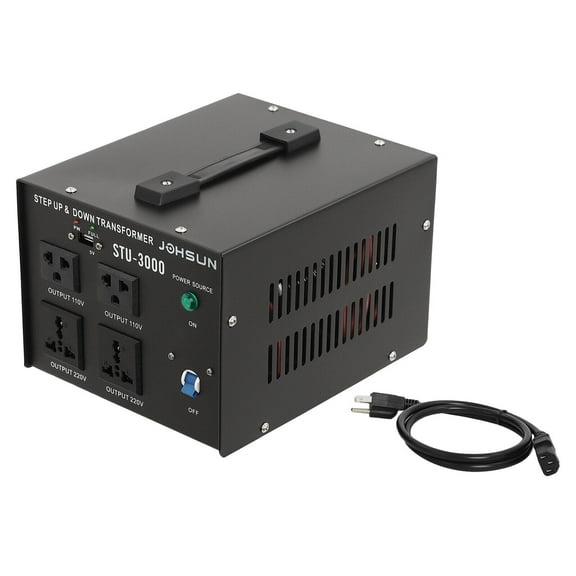 3000W Voltage Converter Transformer Machine Power Converters Voltage Changer 3-Prong Plug AC Power Transformer Heavy Duty Step-up/Step-Down 110V to 220V/220V to 110V