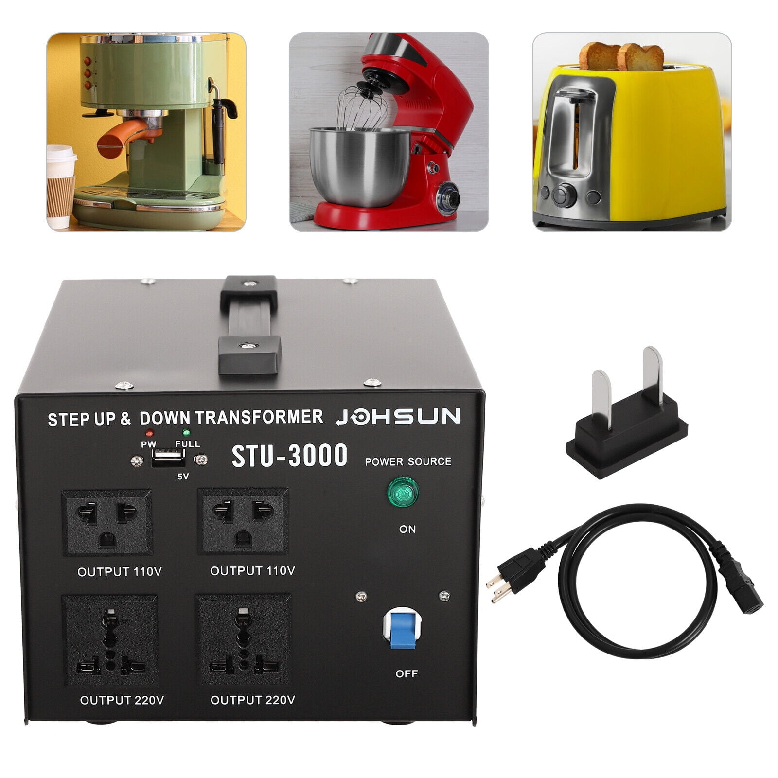 3000W Voltage Converter Transformer Step Up/Down 110V - 220V 220V to 110V