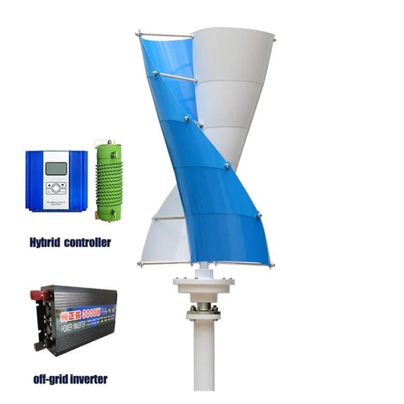 3000W Wind Vertical Generator Alternative Free Energy Windmill 24V 48V MPPT Hybrid Controller For Home Use System - WITH OFF GRID SYSTEM_48V_3000W