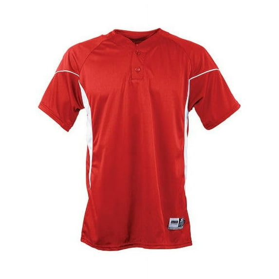 3000Y-3506-YS Emotion Two-Button Henley, Red - Youth Small