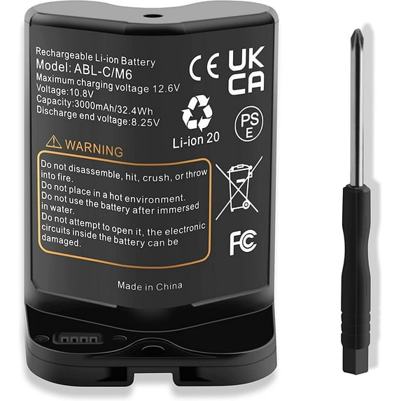 3000mAh Battery Replacement for iRobot Braava Jet M6 Series 6110 6012 Ultimate Robot Mop ABL-C 3INR 19/65; M611020 M601220 Vacuum Cleaner Battery