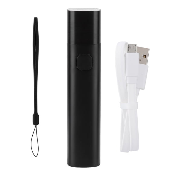 3000mAh Portable Mini Flashlight Torch USB Flashlight Mobile Power Bank for Outdoor Black