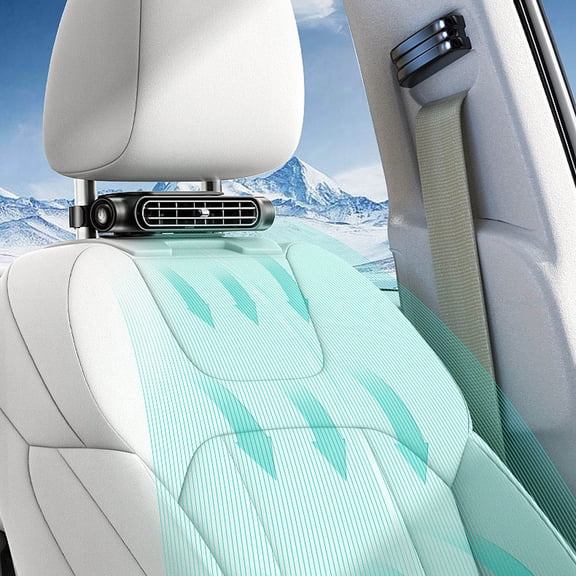 3000mAh Rechargeable Clip-On Car Seat Cooling Fan,Multi-Angle Adjustable Portable Backseat Air Circulator,Quiet USB Recharge Auto Headrest Vent Fan For Vehicle Camping RV