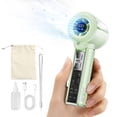 thumbnail image 1 of Hangfan portable spray handheld fan [19H maximum cooling time], 3000mAh USB rechargeable spray fan, 100 gear adjustable, mini fan, suitable for travel/shopping/makeup - summer female gift-Green, 1 of 8