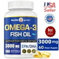 thumbnail image 1 of Fish Oil 3000mg Supplement, Omega 3 Fish Oil for Healthy Heart Support 180 Softgels, 60 Day Supply, 1 of 7