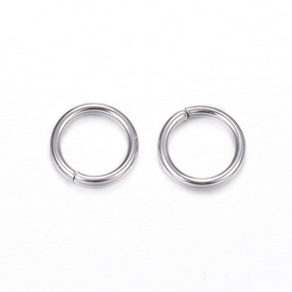 3000pc Resistant 304 Stainless Steel Jump Rings Open Jump Rings Stainless Steel Color 9x1.2mm Inner Diameter: 6.6mm