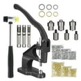 thumbnail image 1 of 3000pcs Hand Press Grommet Machine, Heavy Duty Eyelet Grommet Machine Punch Tool Kit with Dies, Grommets, and Hammer for Snap Buttons, Rivets, Eyelets, and Pearls (Black), 1 of 9
