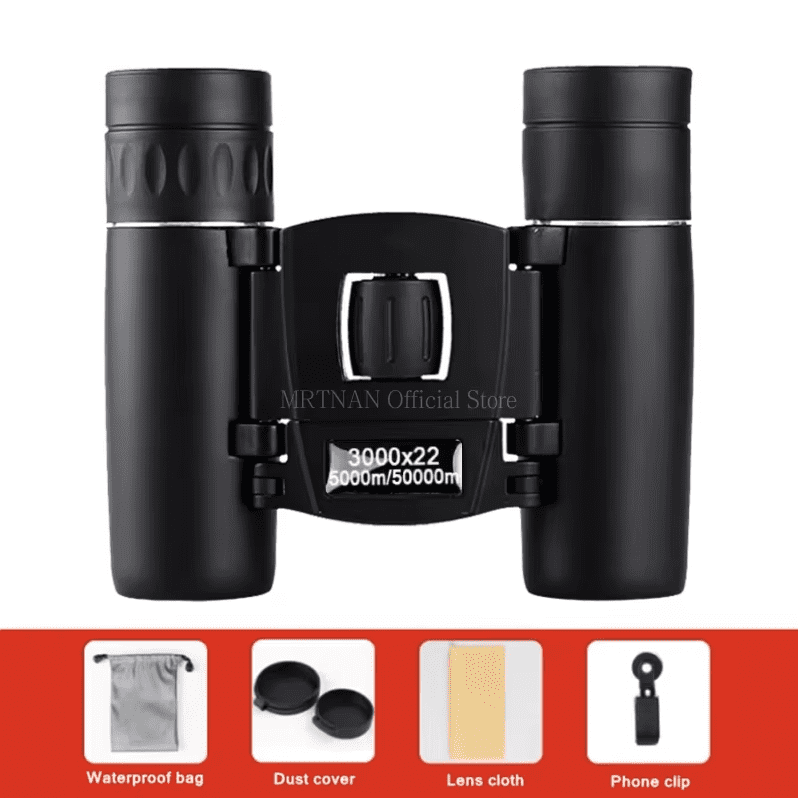 3000x22 Powerful Binoculars 50000M Long Range Folding Mini Telescope BAK4 FMC Optics For Hunting Sports Outdoor Camping Travel