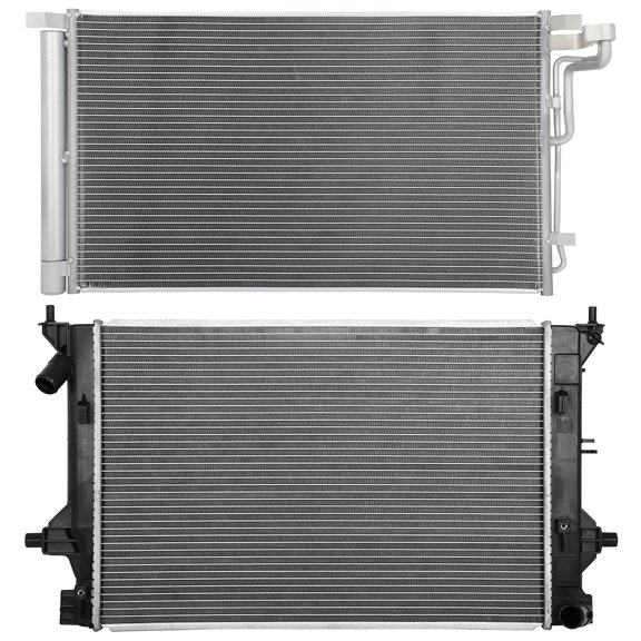 30030 condenser and 13775 Radiator Compatible with 2017-2020 for Hyundai Elantra 2.0L Engine Radiator replace