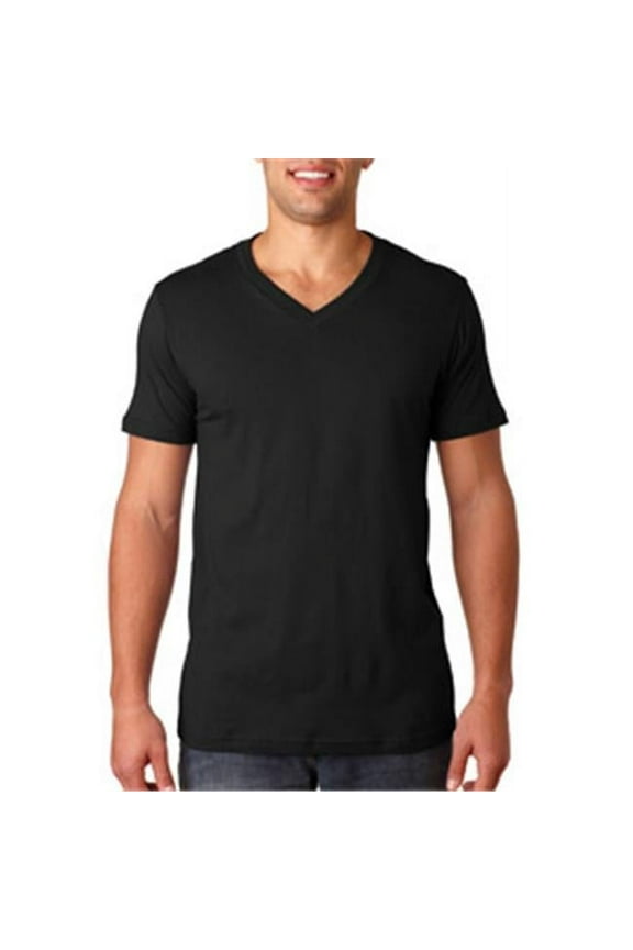 3005 Unisex Jersey Short-Sleeve V-Neck T-Shirt, Black, 2XL