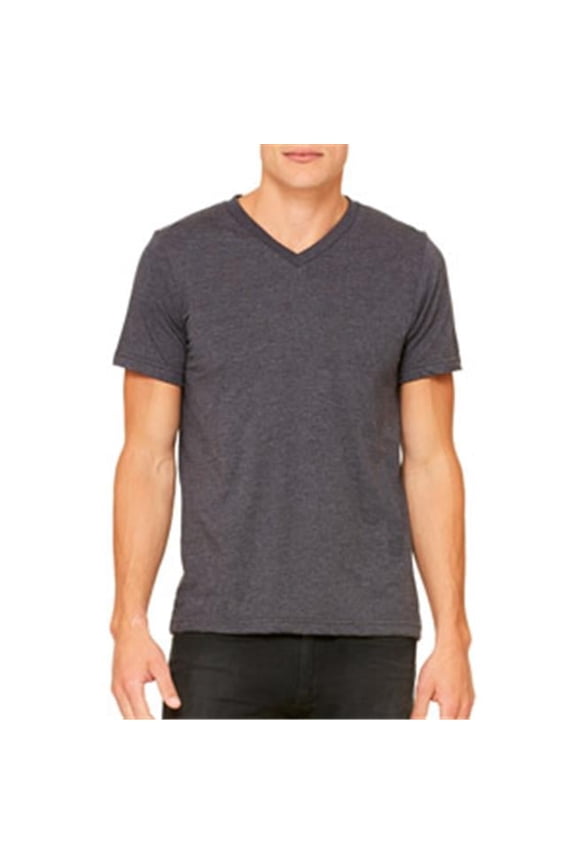 3005 Unisex Jersey Short-Sleeve V-Neck T-Shirt, Dark Grey Heather, Medium