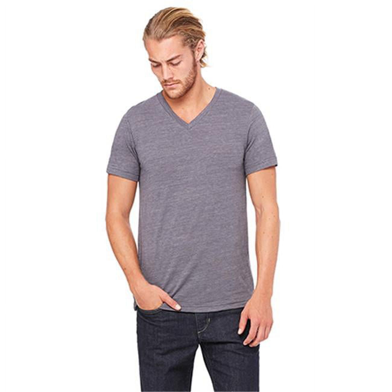 3005 Unisex Jersey Short Sleeve V-Neck Tee - Asphalt Slub, Medium ...