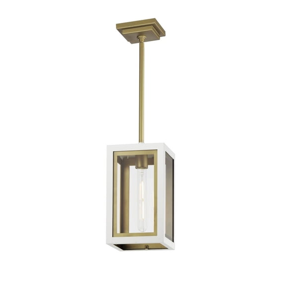 30051CLWTGLD-Maxim Lighting-Neoclass - 1 Light Outdoor Pendant-12.5 Inches Tall and 7 Inches Wide-White/Gold Finish