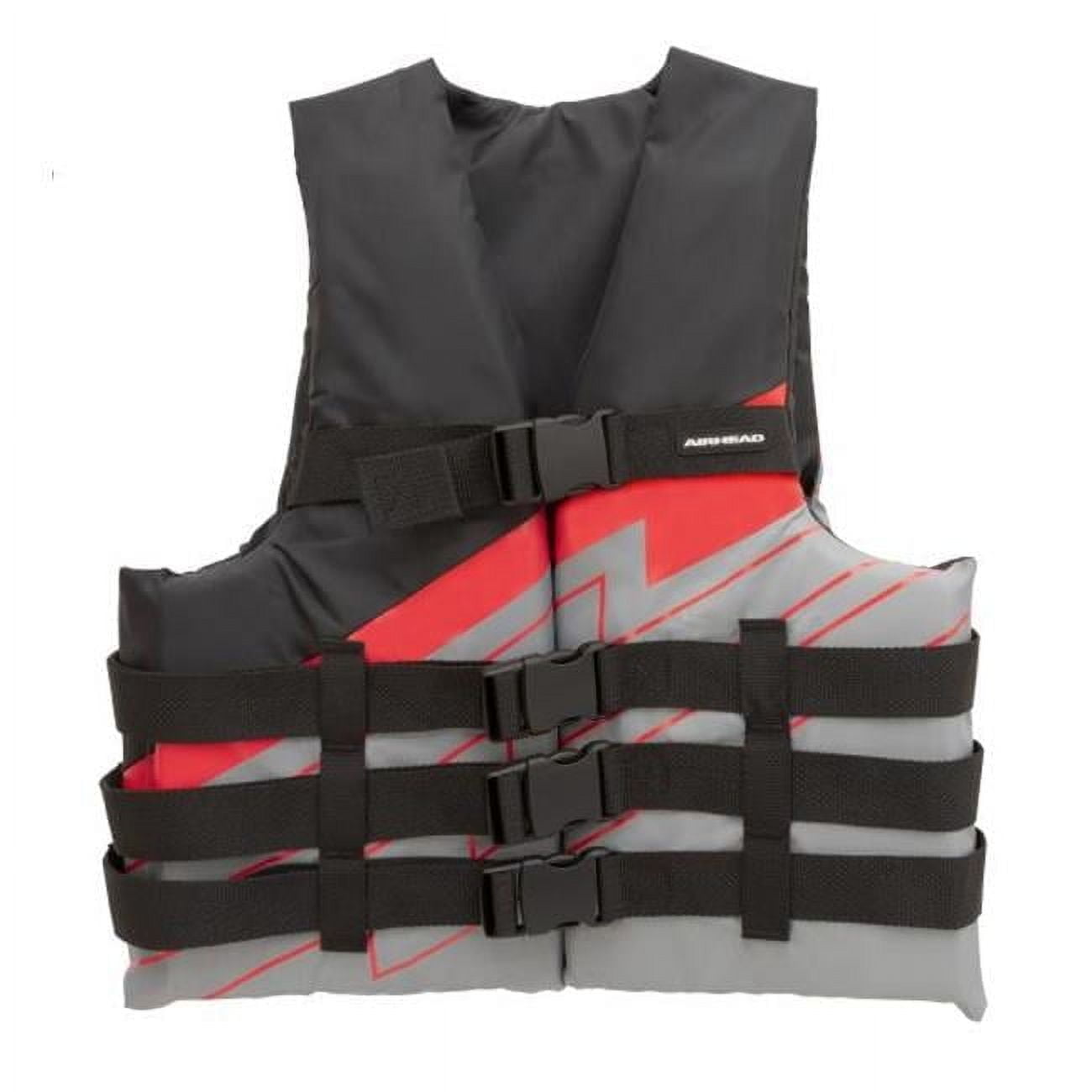 3008405ABR Bolt 4-Buckle Life Vest, Black, Grey & Orange - Extra Large